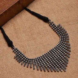 Sangria Silver-Plated Oxidised Necklace-picture-45