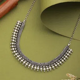 Anouk Silver-Plated Oxidised Necklace image 5