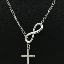 Pinapes Set of 2 Gold-Plated Cross & Infinity Necklace image 1