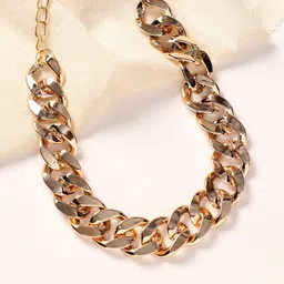 DressBerry Gold-Toned Statement Link Necklace-image-73