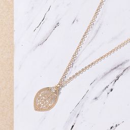 Accessorize London Women's Filigree Leaf Pendant Necklace-picture-40