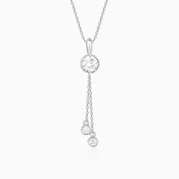 GIVA Silver-Toned Sterling Silver Rhodium-Plated CZ Studded Necklace-picture-48