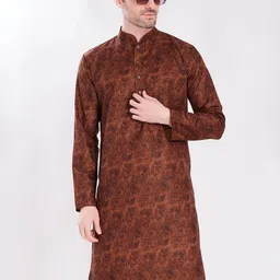 DIVISIVE Geometric Printed Mandarin Collar Straight Kurta-picture-20