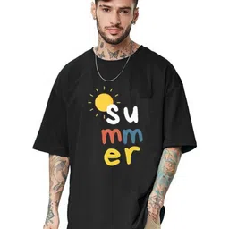 f Gallery Men Printed Drop-Shoulder Sleeves T-shirt image 1