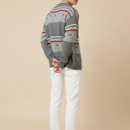 Mast & Harbour Men Fair Isle Printed Cardigan image 5