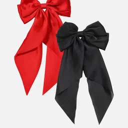 Rovlina Women Set of 2 Satin Bow Hair Clips-image-98