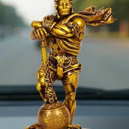Tiny Shiny Gold Hanuman Ji Murti Idol image 3