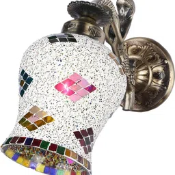 1ST TIME Multicoloured Printed Metal Traditional Rectangle Shaped Wall Lamp image 2