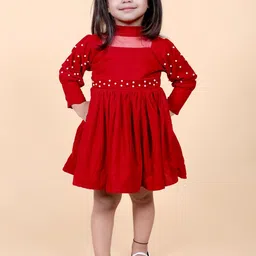 Titrit Puff Sleeve Velvet Fit & Flare Dress image 2