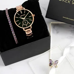 JOKER & WITCH Women Wineberry Love Triangle Watch Gift Set-picture-38