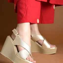 HVNLY BY SHOETOPIA Party Wedge Sandals image 3