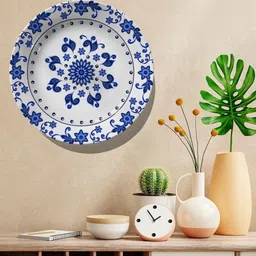 ARTSPACE Blue & White Printed Ceramic Wall Decor Plate-picture-16