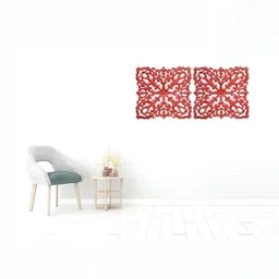 VAS collection home 2Pcs Red Textured Wall Decor Plate-image-10