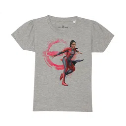 Marvel by Wear Your Mind Girls Grey Eternals Printed Pure Cotton T-shirt-picture-17
