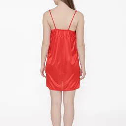 PHALIN Silky Satin Babydoll Dress - Red (Size - Free ) image 3