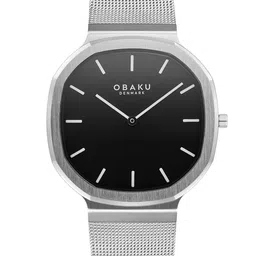 Obaku Men Black Brass Dial & Silver Toned Bracelet Style Straps Analogue Watch V253GXCBMC-picture-37
