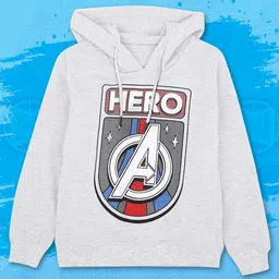 Kids Ville Boys Grey Avengers Printed Hooded Sweatshirt-picture-45
