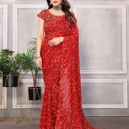 moda rapido ANAND SAREES Abstract Printed Pure Georgette Saree-picture-37