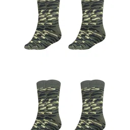 MUKHAKSH Men Pack Of 4 Printed Cotton Calf-Length Socks-image-80