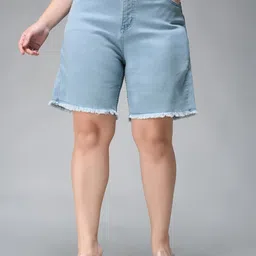 Miss Chase A+ Women High-Rise Denim Shorts-image-78