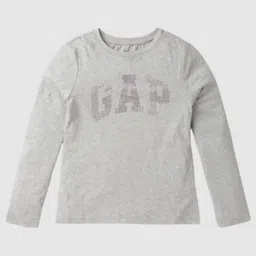 GAP Girls Brand Logo Printed Round Neck Cotton T-shirt-picture-20
