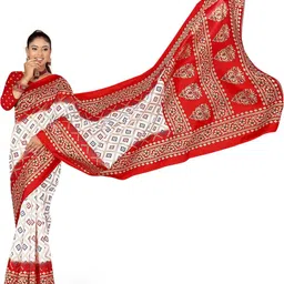 KANOODA Bandhani Printed Mysore Silk Saree-image-37