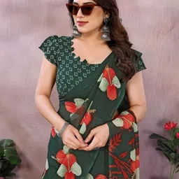 Moda Rapido Floral Printed Saree image 5
