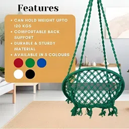 Swingzy Green Soft Large Hanging Hammock Swing image 3