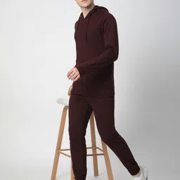 Stitch Hub Men Solid Hooded Sweatshirt image 4