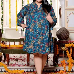 Swasti Women Floral Print A-Line Dress-image-74
