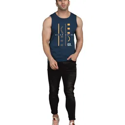 SLOWLORIS Pack Of 2 Printed Round Neck Bio-Wash Gym Vests image 2