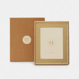 Pure Home and Living 1 Piece Faux Leather Hammered Glass Table Photo Frame - Small image 2