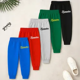YK X Trampoline Infants Pack Of 5 Printed Cotton Lounge Joggers-picture-32