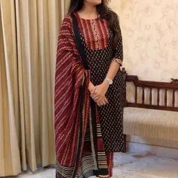 KALINI Women Floral Embroidered Regular Kurta with Trousers & With Dupatta-picture-23