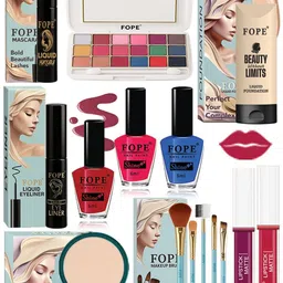 FOPE Set Of 15 Foundation Compact Mascara Lipstick Nail Polish & Brush Set-picture-26