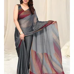 KALINI Striped Border Poly Chiffon Saree-picture-42