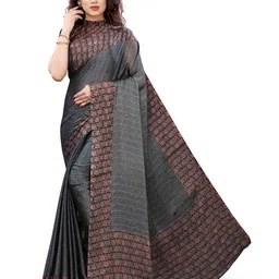 KALINI Grey Solid Saree-image-47