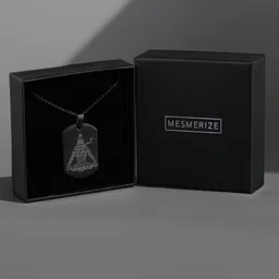 Mesmerize Men Stainless Steel Mahadev 108 Names Jyotirling MicroCarved Tag Pendant & Chain image 1