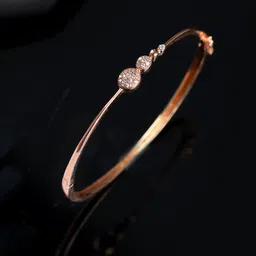 Jazz and Sizzle Women  American Diamond Rose Gold-Plated Bangle-Style Bracelet-image-15