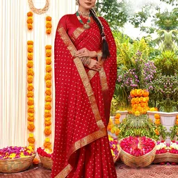 KALINI Floral Printed Embroidered Zari Saree-picture-25