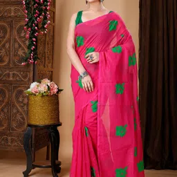 Ruuprekha Floral Embroidered Khadi Saree-image-46