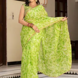 Jaipur Folk Tie and Dye Beads and Stones Kota Saree image 1