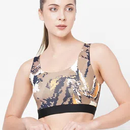 LAASA SPORTS Printed Non Padded Full Coverage Training Sport Bra-image-8
