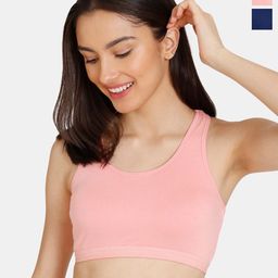 Zivame Pack Of 2 Seamless Non Padded Non-Wired Workout Bra With All Day Comfort-picture-7