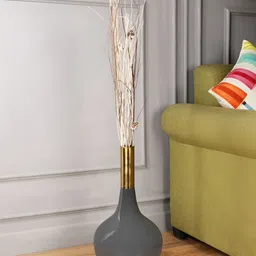 Decor de Maison Grey & Brown Brass Flower Vase-picture-28