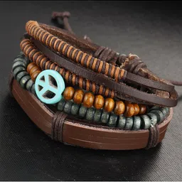 ZIVOM Men Leather Handcrafted Multistrand Bracelet-picture-23
