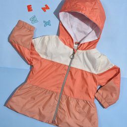 MiArcus Girls Peach-Coloured Colourblocked Windcheater and Water Resistant Parka Jacket-picture-48