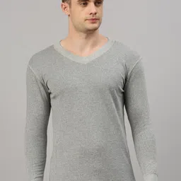 Zoiro Ribbed V-Neck Long Sleeves Thermal Tops-picture-21