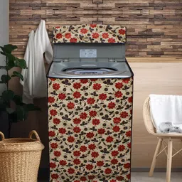 DREAM CARE Cream Floral Printed Waterproof & Dustproof Top Load Washing Machine Cover-image-67