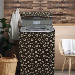 DREAM CARE Black Printed Waterproof & Dustproof Top Load Washing Machine Appliance cover-picture-2